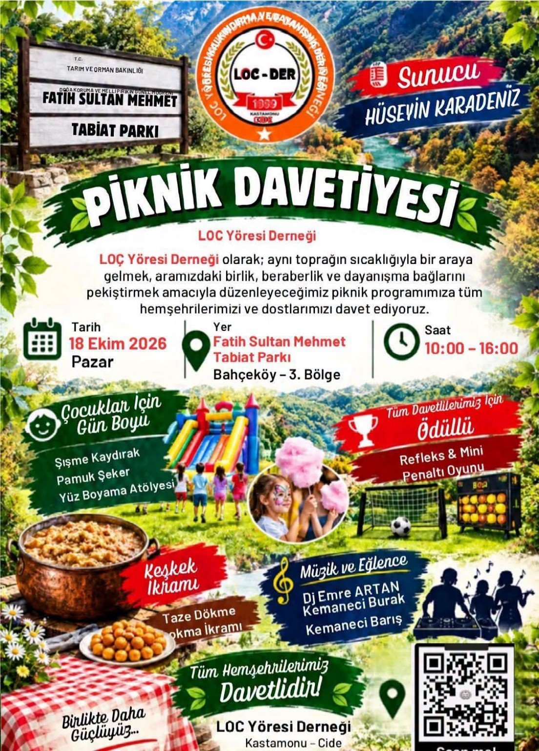 Loç Yöresi Derneği piknik davetiyesi