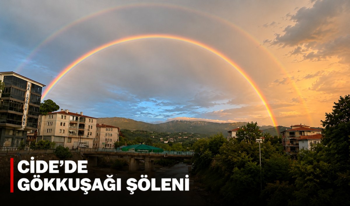 Cide’de Yağmur Sonrası Gökyüzünde Renk Şöleni