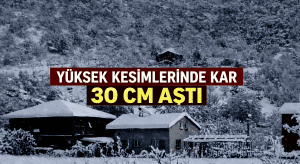 Cide’nin Yüksek Kesimlerinde Kar Kalınlığı 30 Santimetreyi Aştı