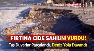 Fırtına Sonrası Cide Sahilinde Büyük Hasar: Taş Duvarlar Parçalandı