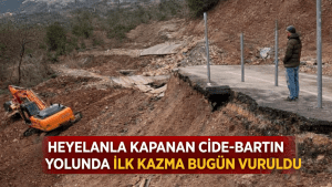 Cide–Bartın Yolunda Heyelan Sonrası Harekete Geçildi: Çalışmalar Bugün Başladı