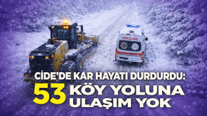 Cide’de Kar Hayatı Durdurdu: 53 Köy Yoluna Ulaşım Yok